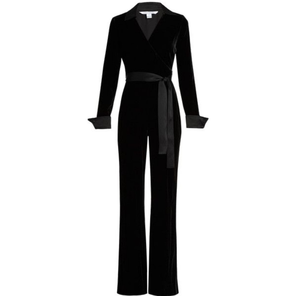 EUC- Diane Von Furstenberg - Jumpsuit Velvet -‎ Size 14